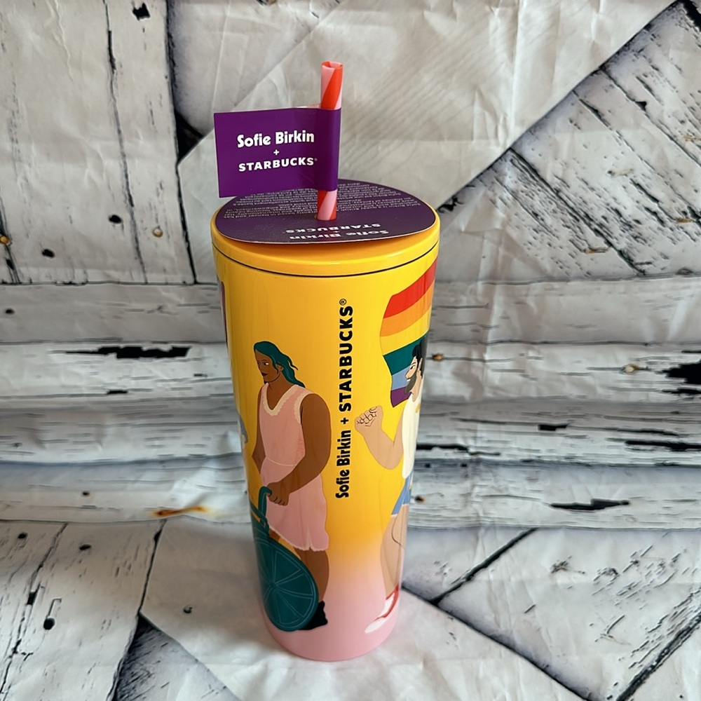 NWT SOFIE BIRKIN + STARBUCKS PRIDE VENTI STEEL TUMBLER LIMITED ARTIST COLAB
